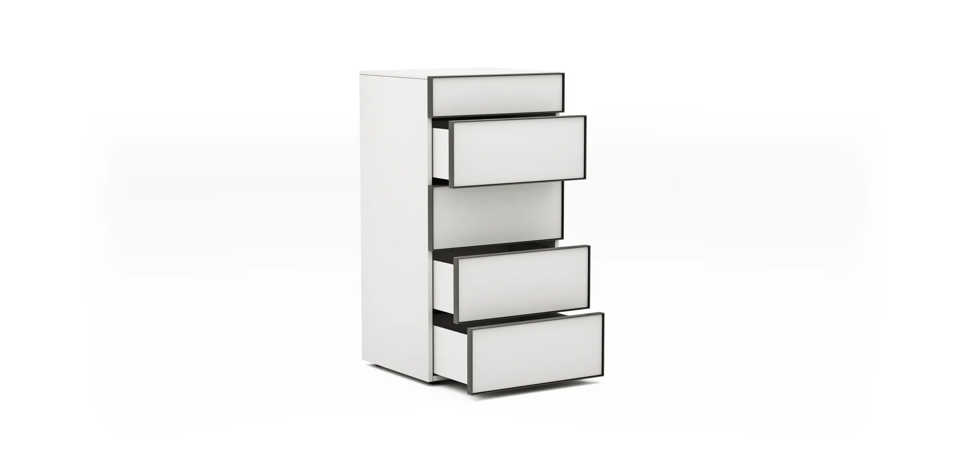 Kommode Loretto - BHT ca. 60x115x53 cm, Lack matt, Weiß