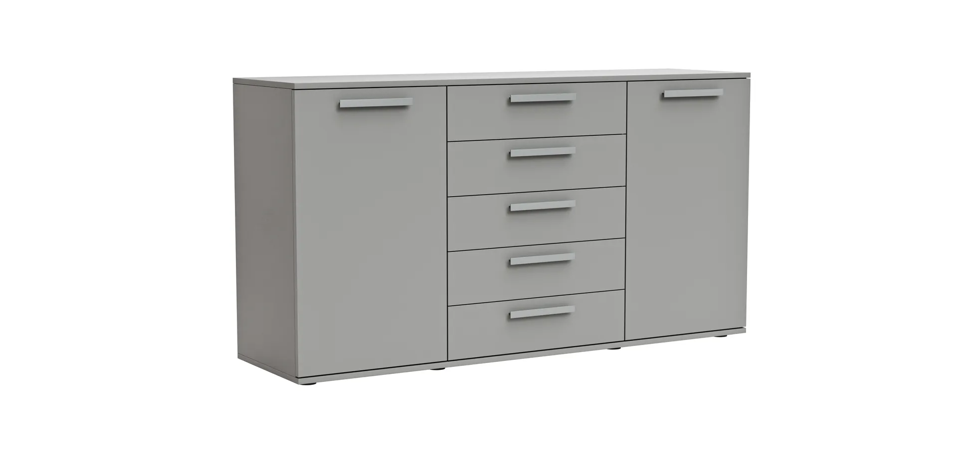 Kommode Viana - Holzwerkstoff, Steingrau 103252