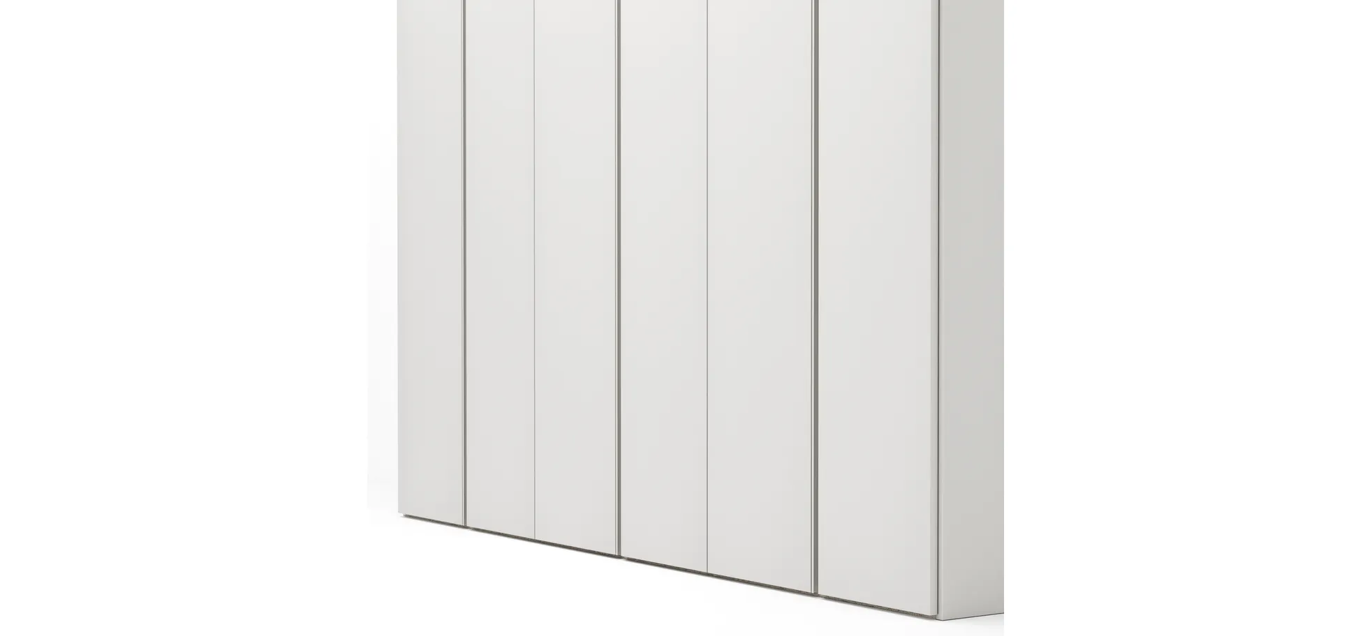 Drehtürenschrank Loretto - B ca. 280 cm, Melamin matt, Weiß