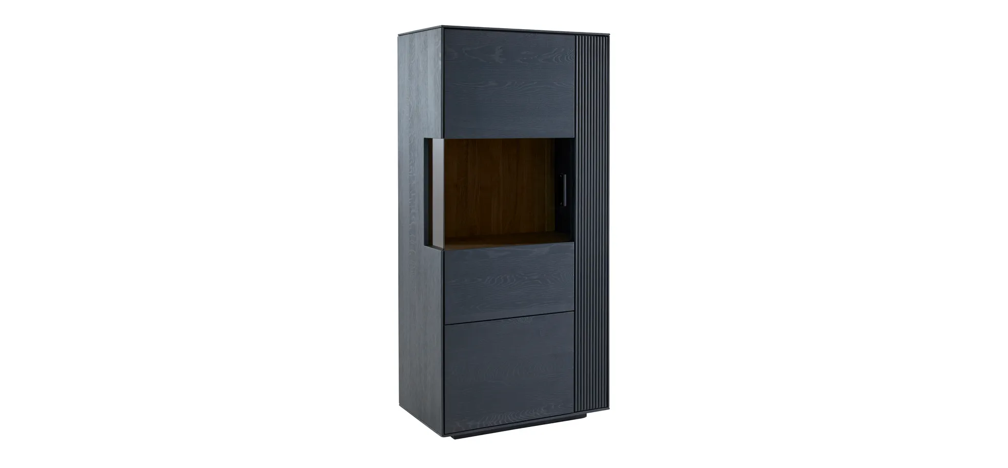 Vitrine Estana - Eiche massiv, Anthrazit 3027066