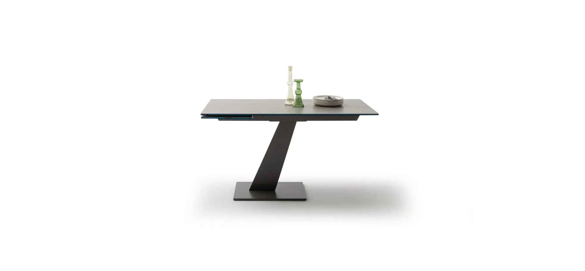 Esstisch Iseo - LB ca. 140x80 cm, ausziehbar, Keramik, Grau
