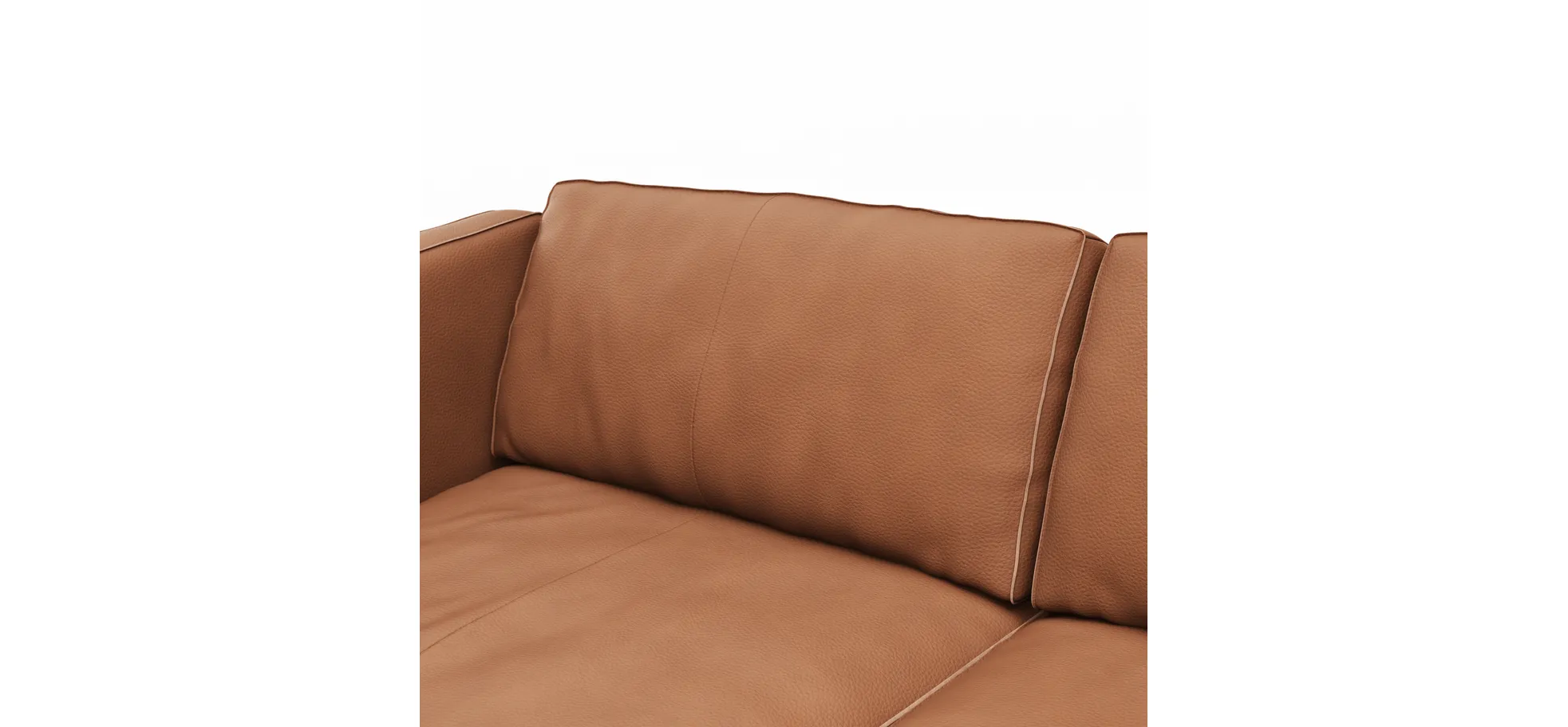 Sofa Aprino 3 - 3,5-Sitzer XL, Dickleder, Cognac, Armlehne Kissen