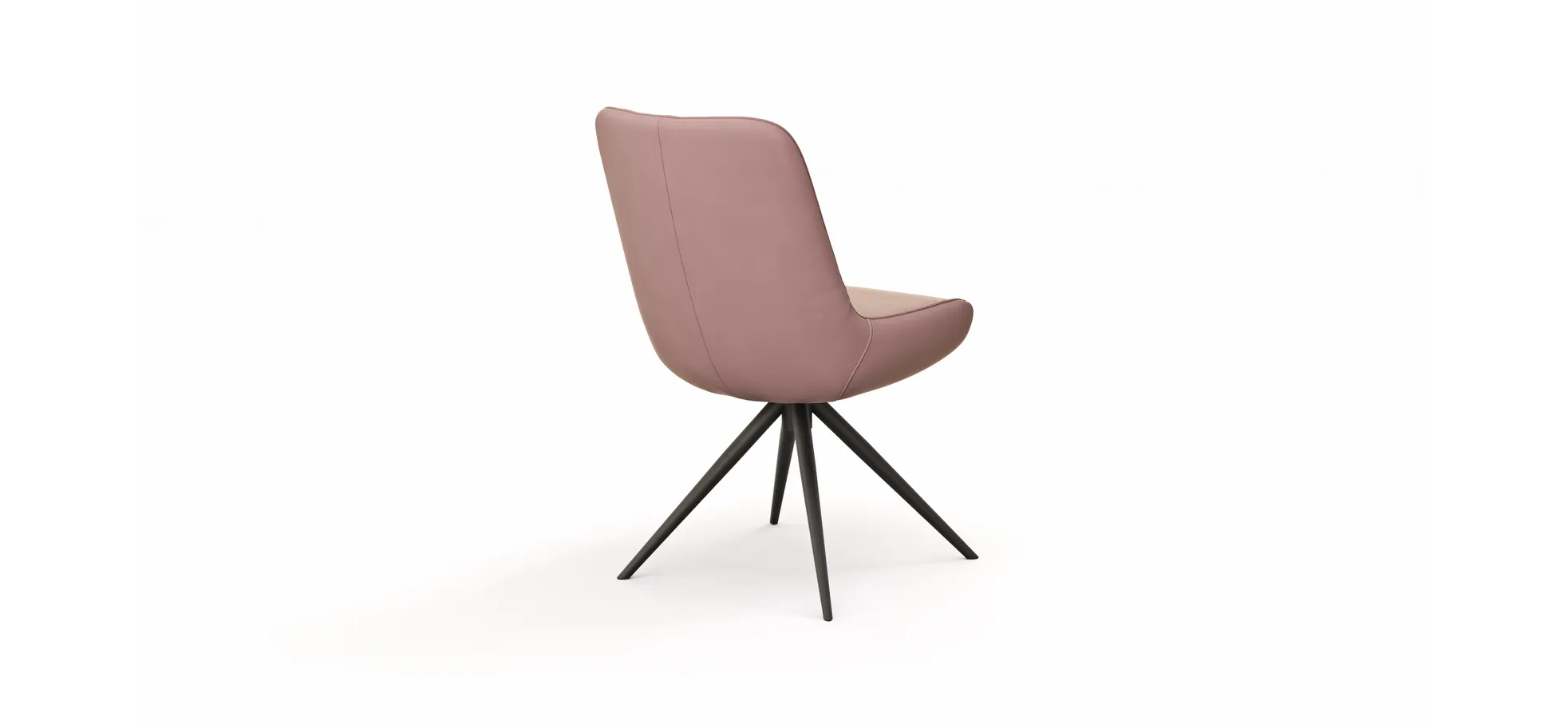 Stuhl Mis - Leder, Mauve, Gestell, Schwarz