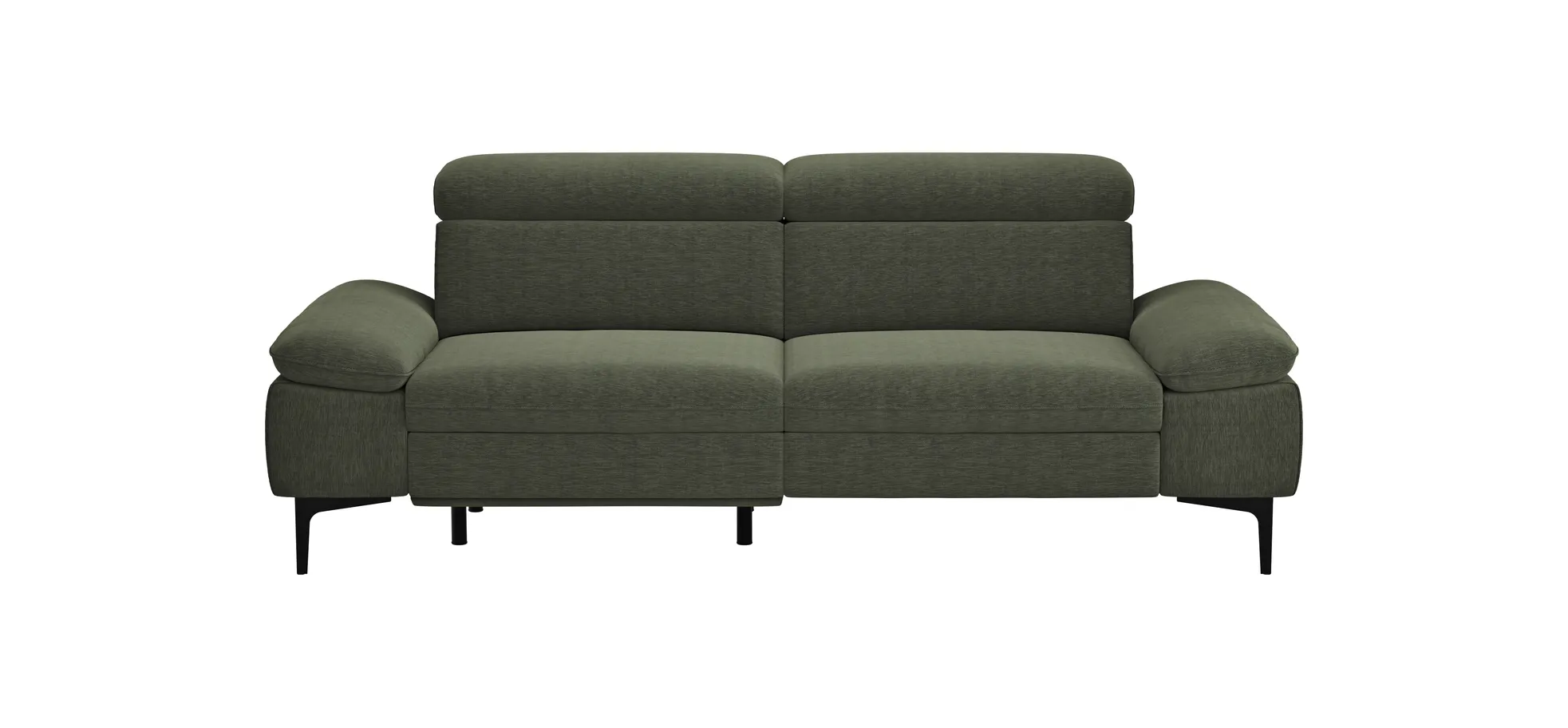 Sofa Felipa - 3-Sitzer inkl. Relaxfunktion (motorisch) und Kopfteil verstellbar, Stoff, Dunkelgrün 105107