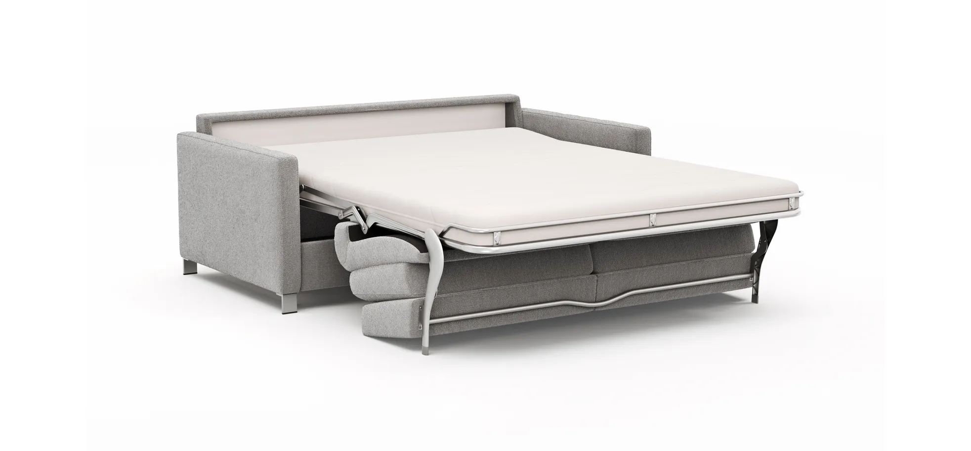 Sofa Nuoro - 2,5-Sitzer inkl. Schlaffunktion, Armlehne schmal, Stoff, Grau