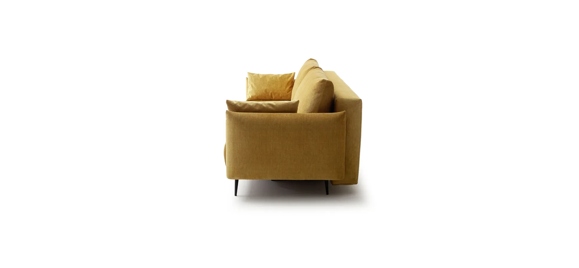 Schlafsofa Nettuno - 3-Sitzer, inkl. Schlaffunktion, Velour, Senfgelb