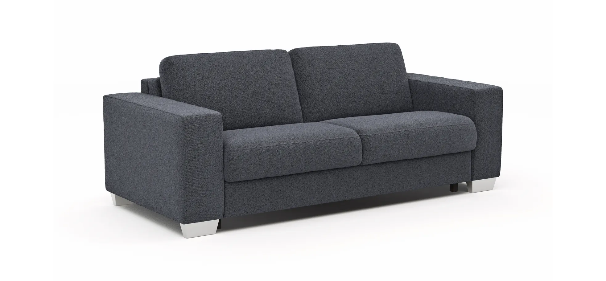 Sofa Nuoro - 2,5-Sitzer inkl. Schlaffunktion, Armlehne breit, Stoff, Eisblau