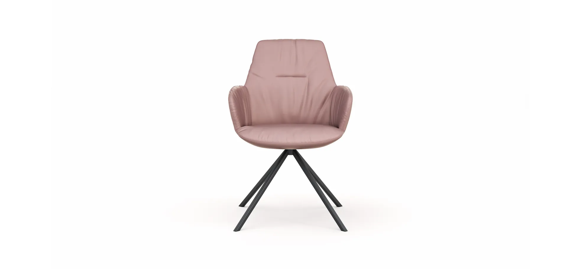 Armlehnstuhl Pegara - Leder, Mauve