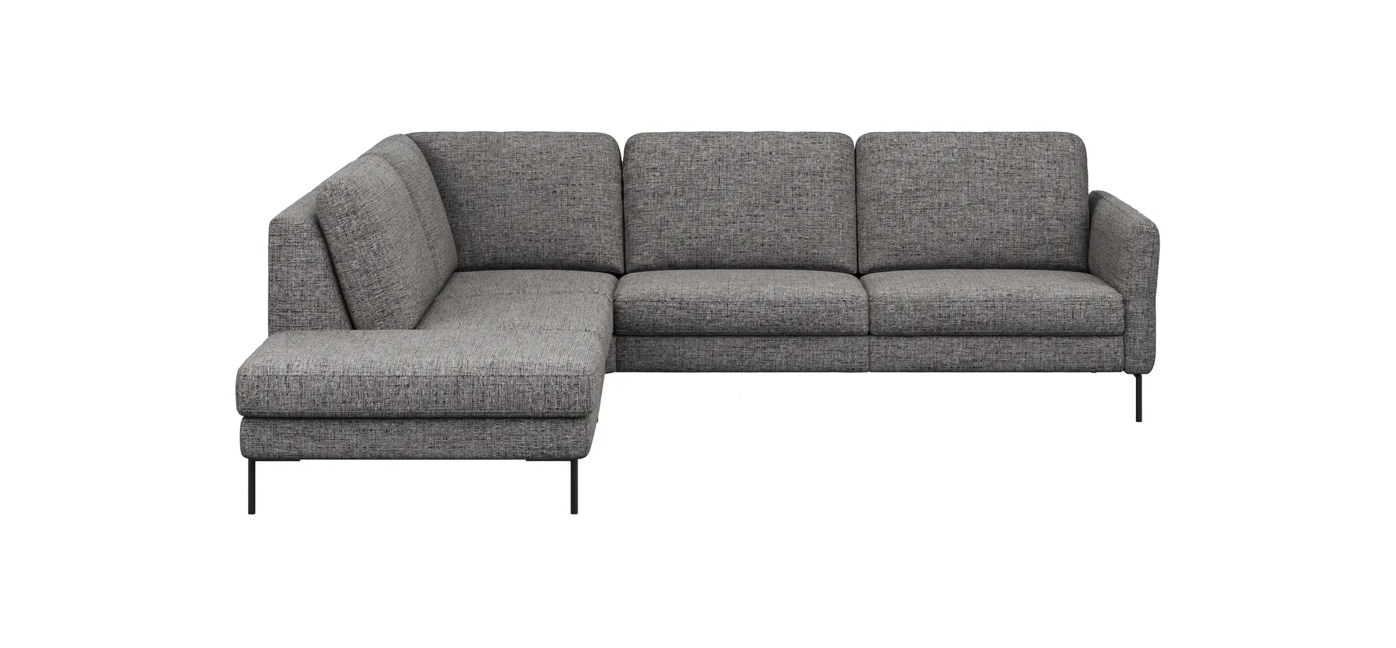 Ecksofa  Enna - Ecke links, 3-Sitzer, Sitzvorzug (motorisch), Stoff, Graphit 109153