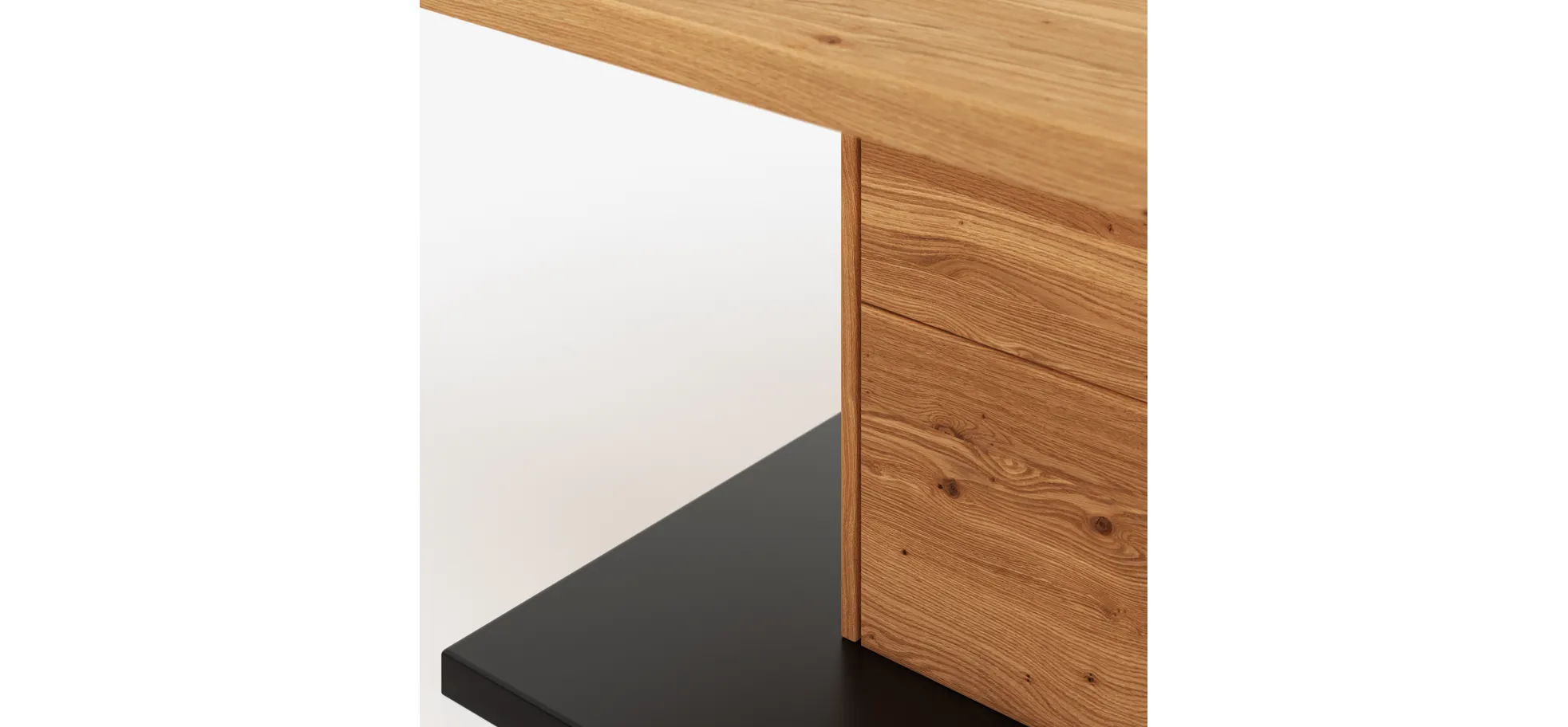Couchtisch Fibra - LBH 110x65x45 cm, Asteiche massiv