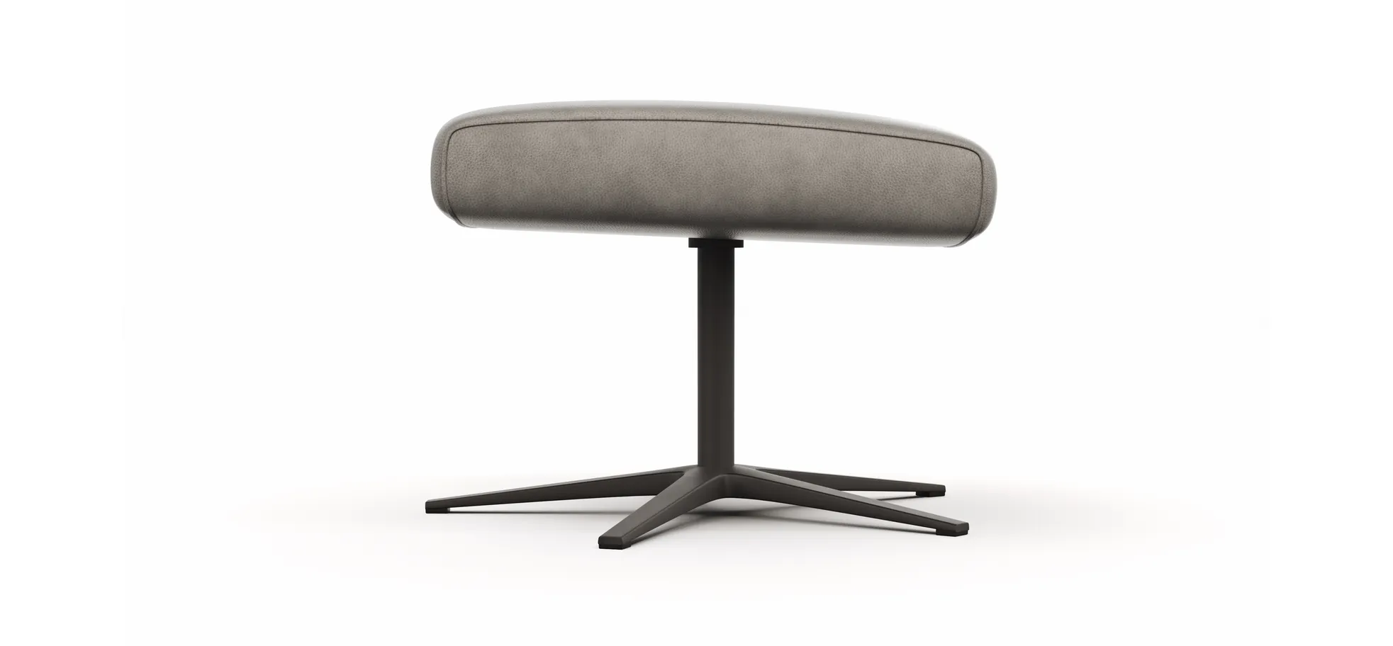 Hocker Noto Relax II - Leder, Eisengrau