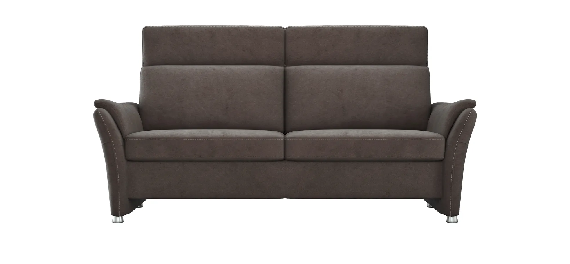 Sofa Arima - 2,5-Sitzer inkl. Sitzvorzug (motorisch) und Armlehnen verstellbar, Stoff, Dunkelbraun 1010067