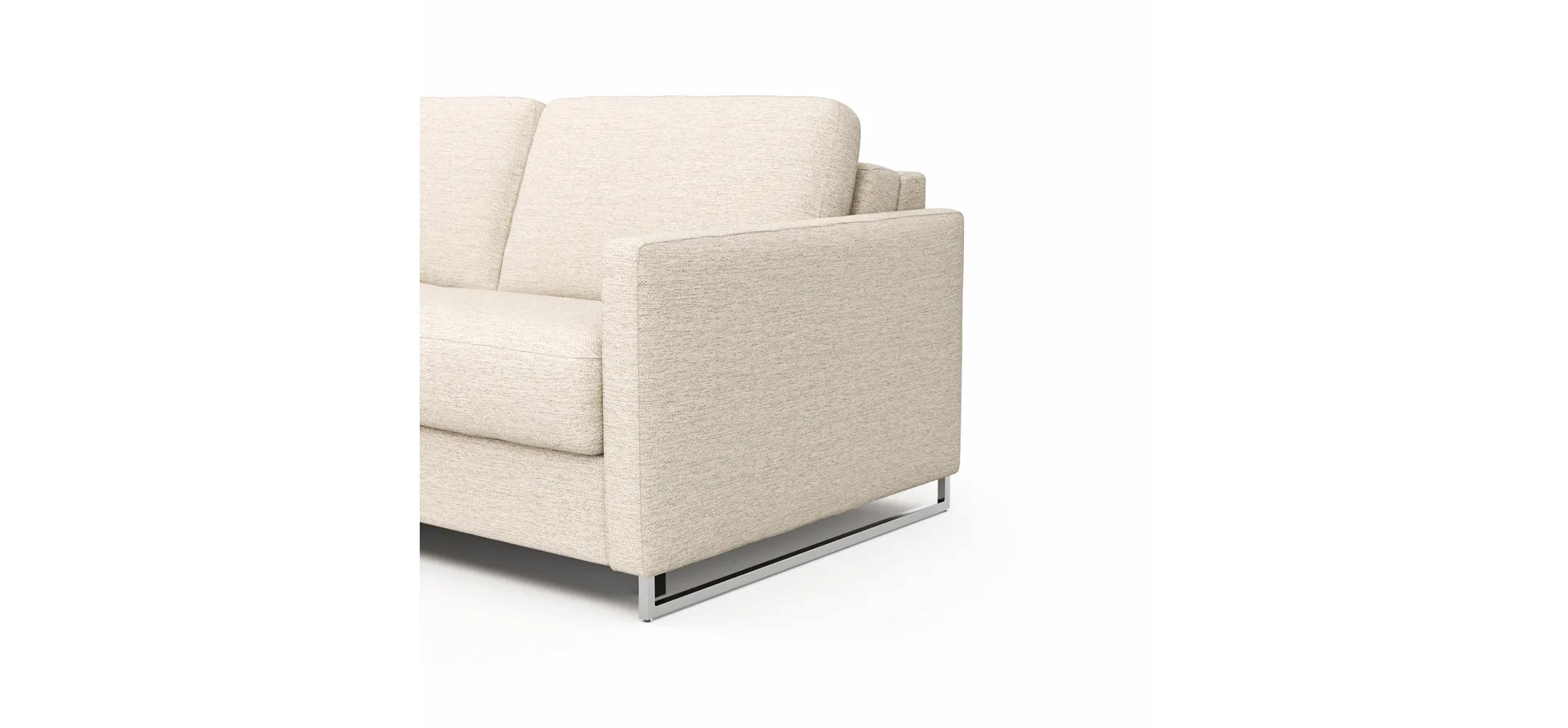 Ecksofa Nuoro - Longchair links mit 2-Sitzer inkl. Schlaffunktion und Bettkasten, Stoff, Beige