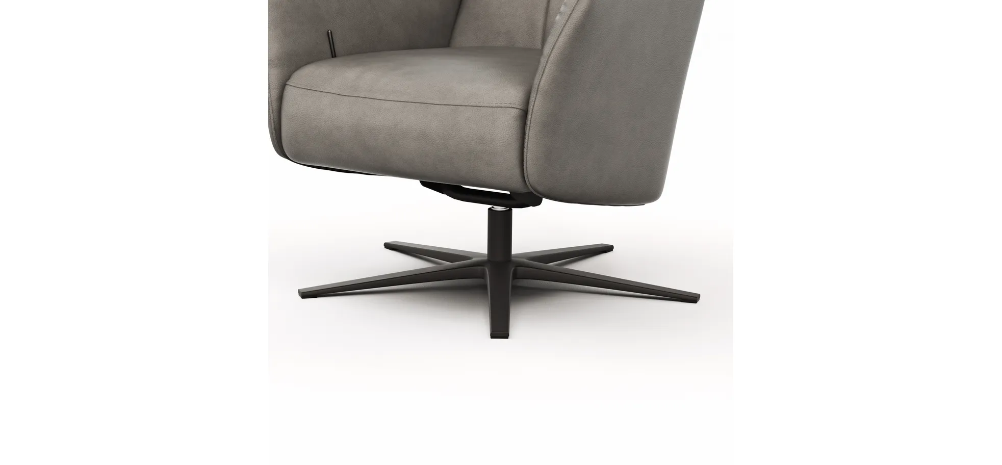 Sessel Noto Relax II - Rückenlehne verstellbar, Leder, Eisengrau