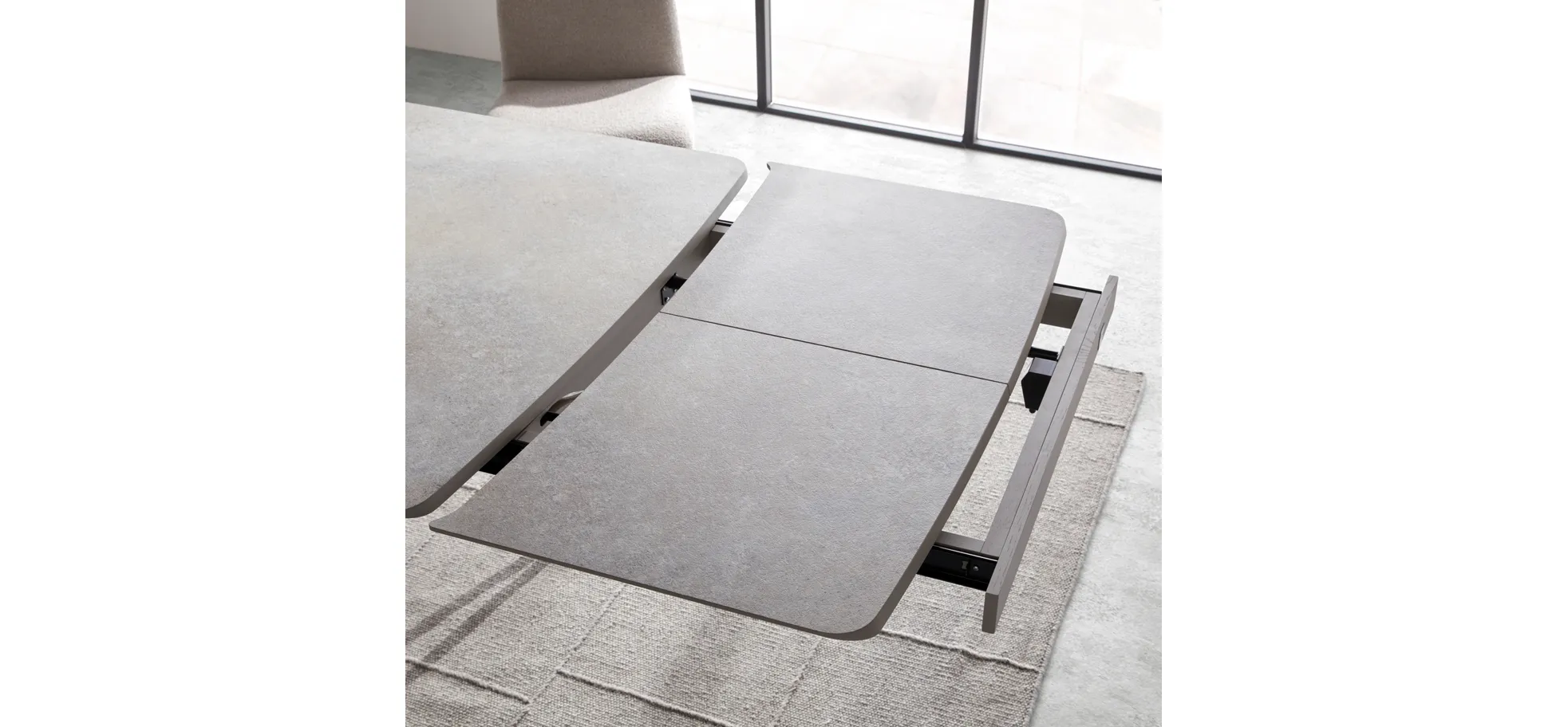 Esstisch Sedana - ausziehbar, LB ca. 200x100 cm, HPL, Grau