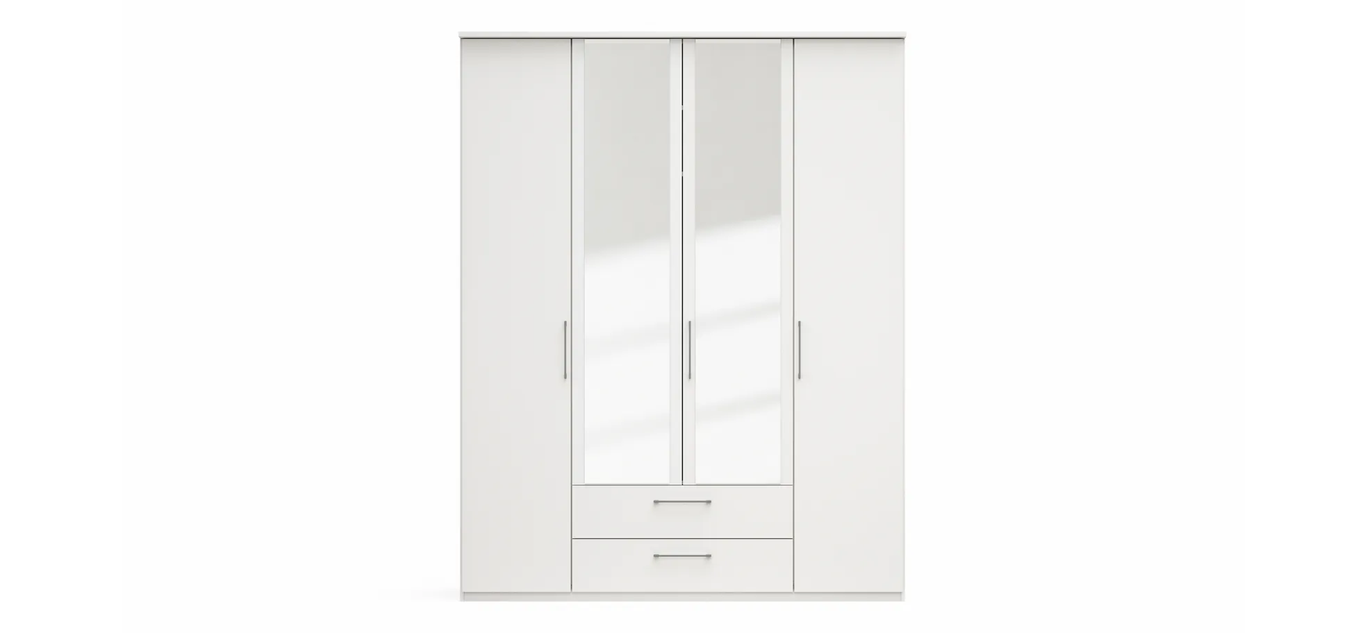 Drehtürenschrank Viana - B. ca. 180cm, Lack, Weiß