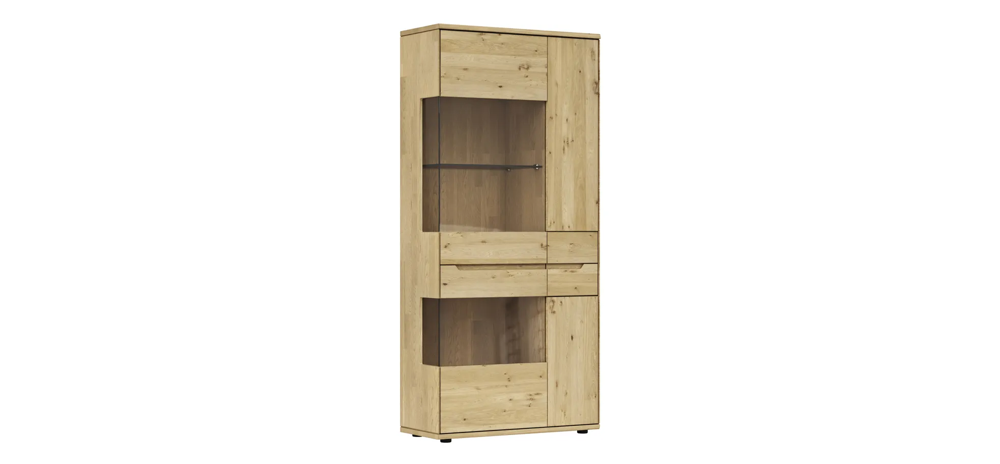 Vitrine Amora - Wildeiche massiv bianco 108725