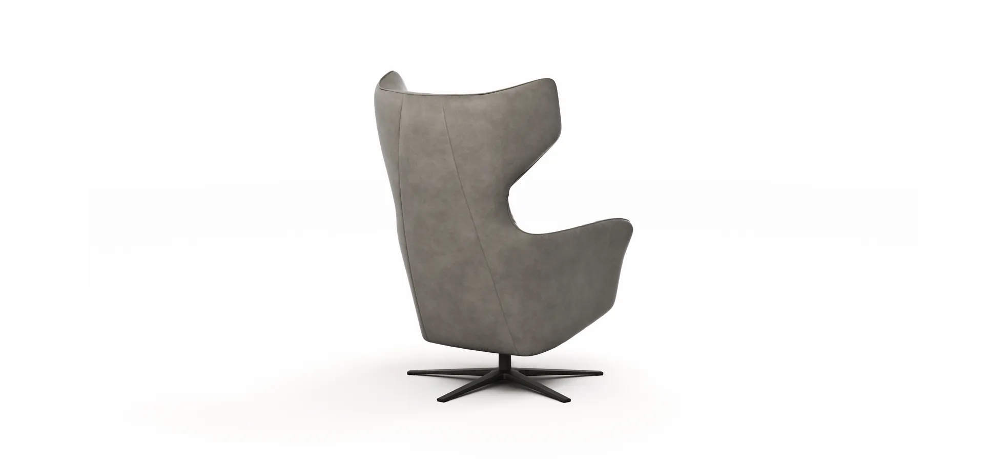 Sessel Noto Relax II - Rückenlehne verstellbar, Leder, Eisengrau