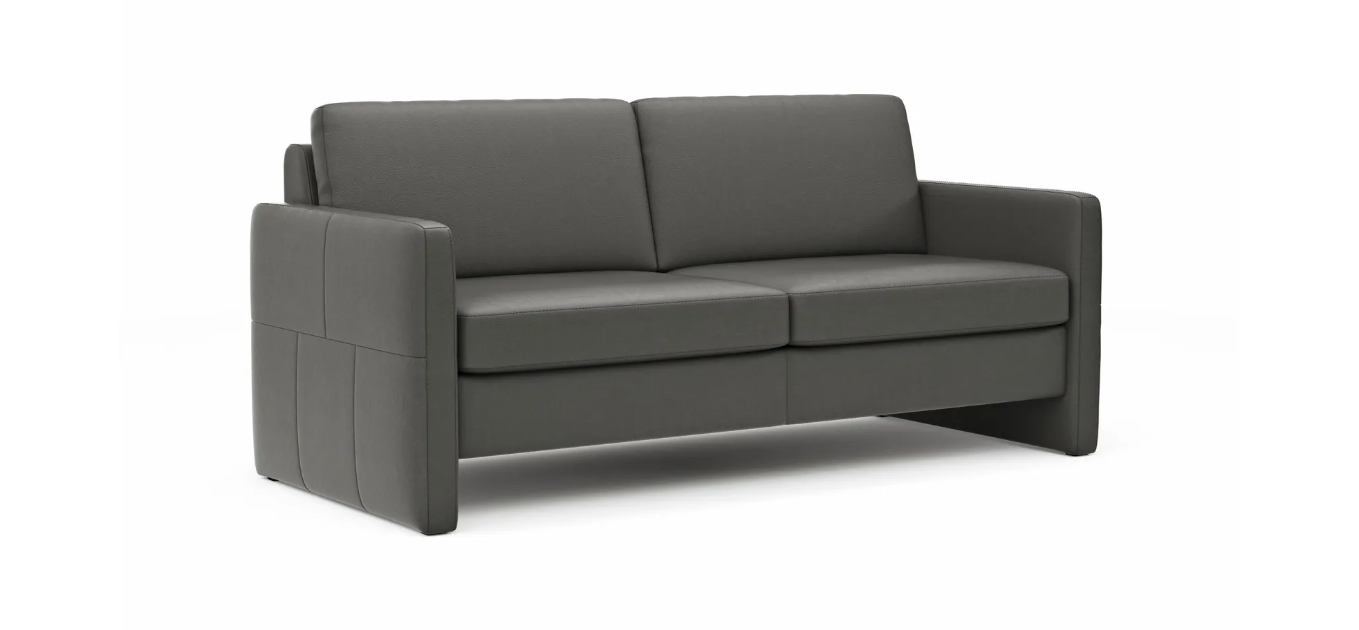 Sofa Arima - 2,5-Sitzer, Leder, Anthrazit