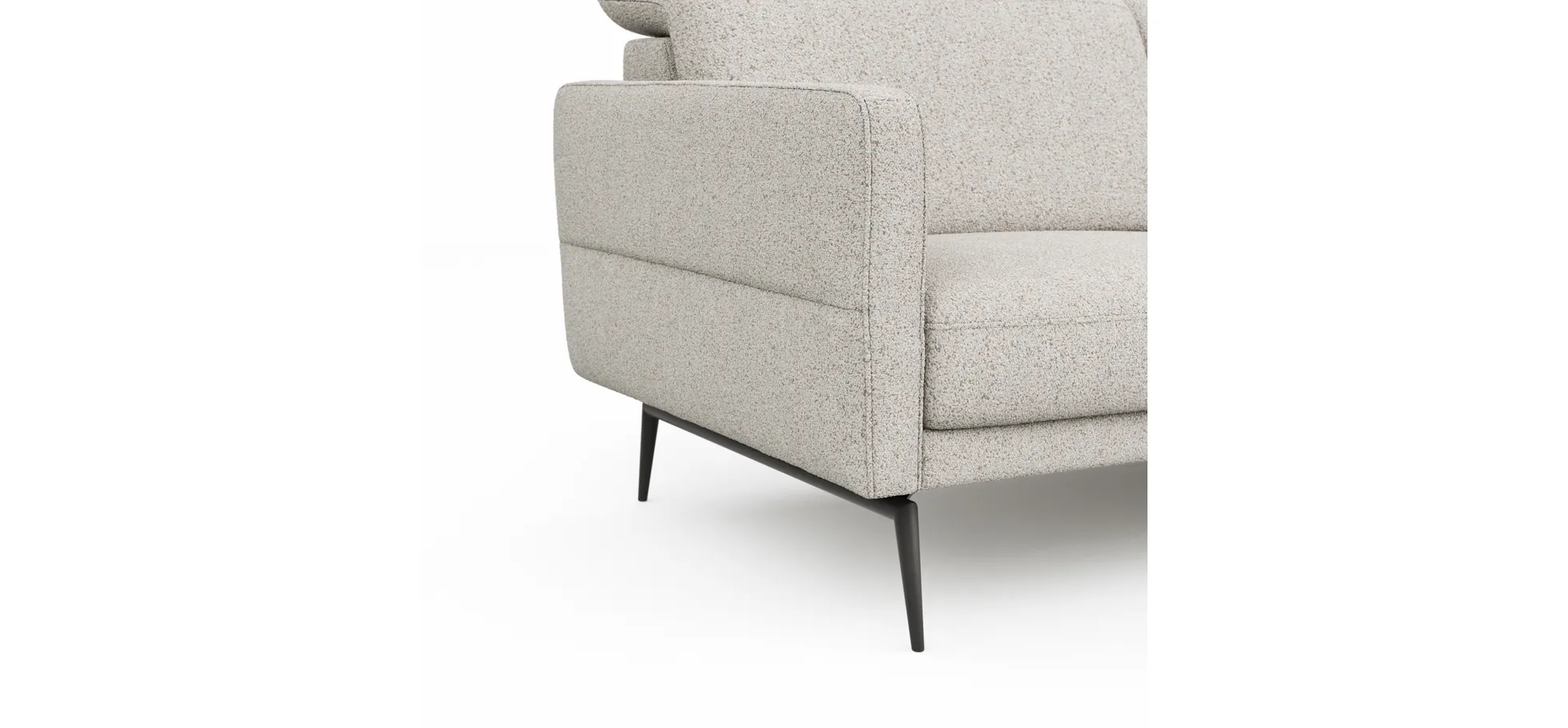 Sofa Estrela 2.0 - 2,5-Sitzer inkl. Kopfteil/Armteil verstellbar und Sitzvorzug motorisch, Stoff, Creme