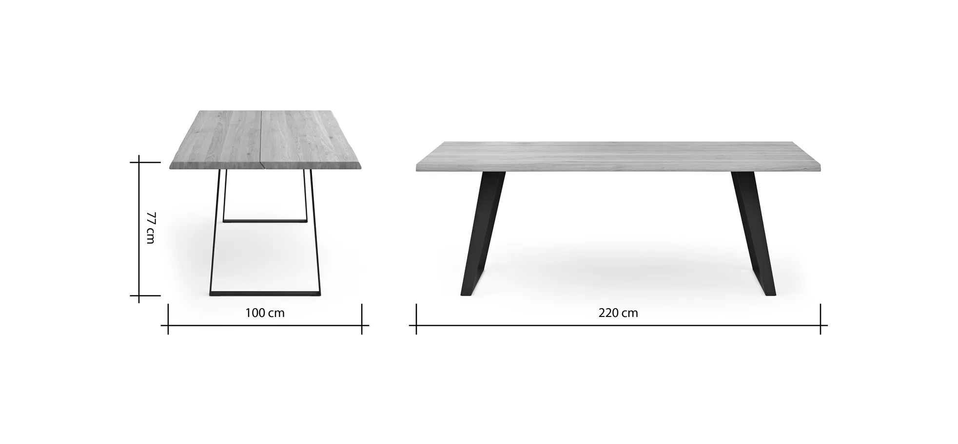 Esstisch Talara Lina - LB ca. 220x100 cm, Wildeiche Natur