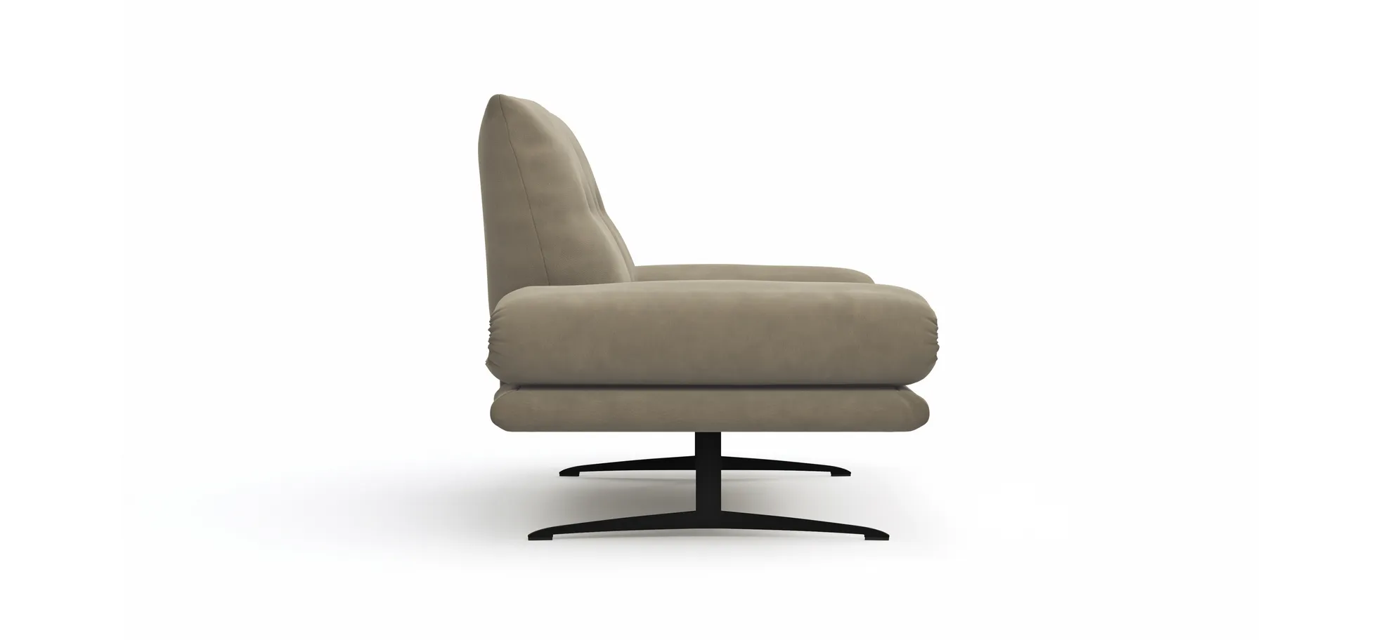 Sofa Lucero - 2,5-Sitzer, Leder, Taupe