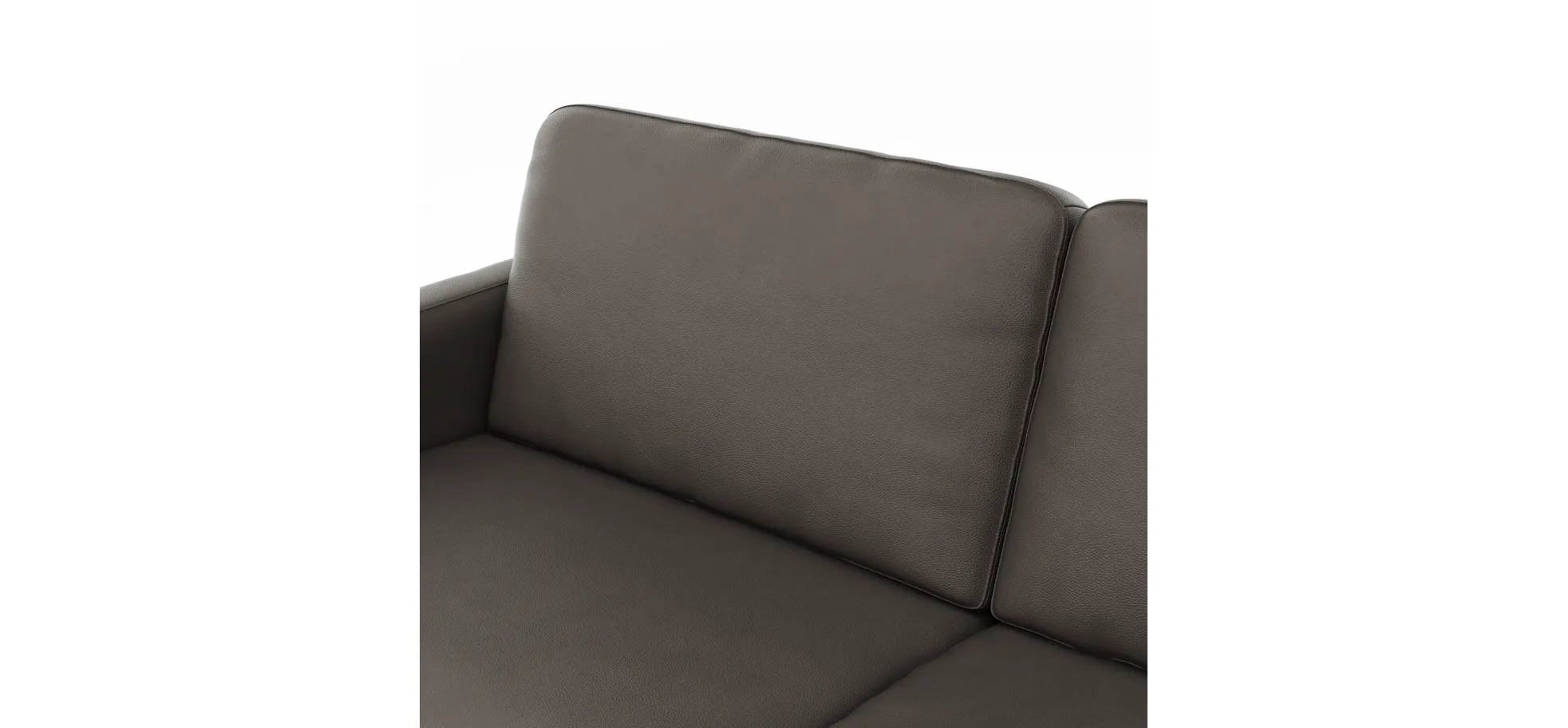 Sofa Enna - 3,5-Sitzer, Armlehne A, Leder, Schwarz, Kufe, Schwarz