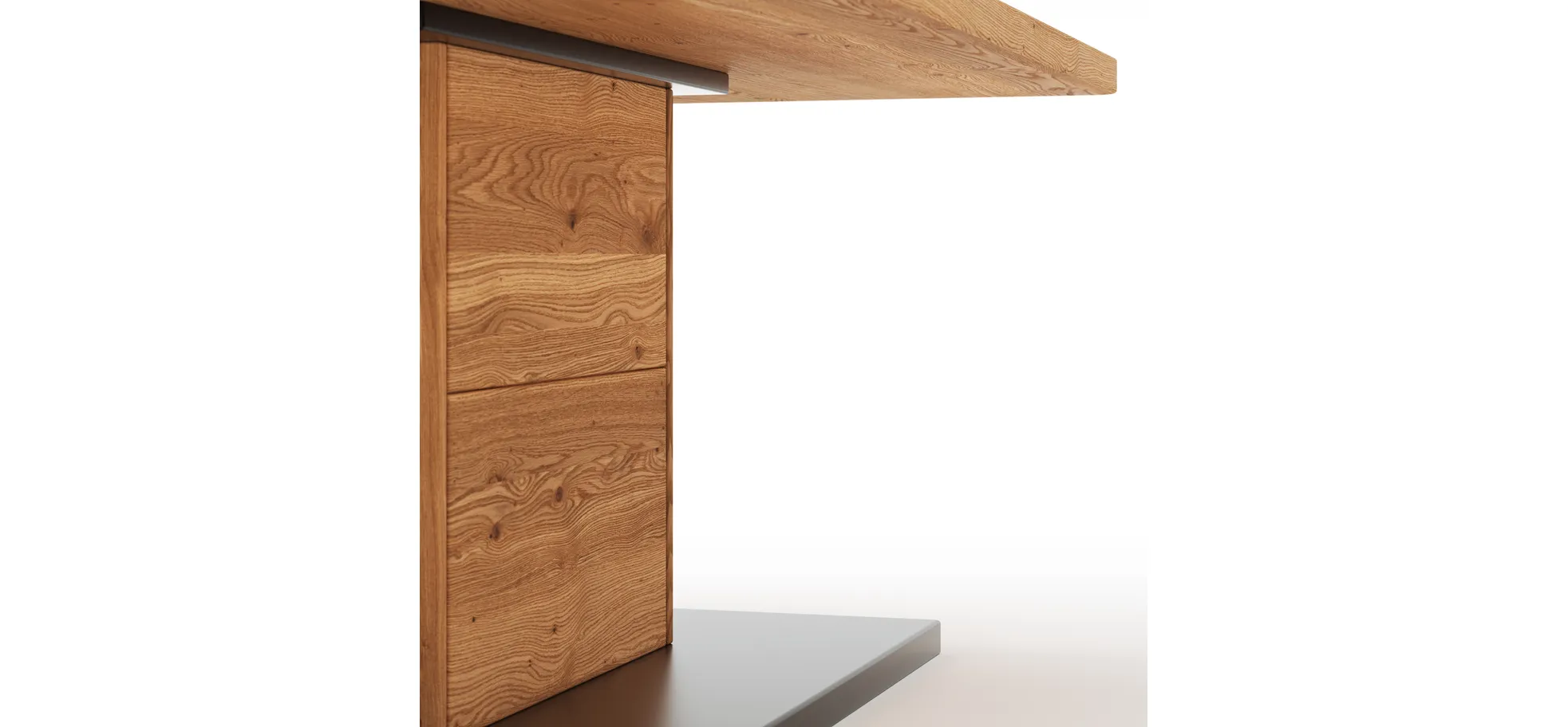 Couchtisch Fibra - LBH 110x65x45 cm, Asteiche massiv