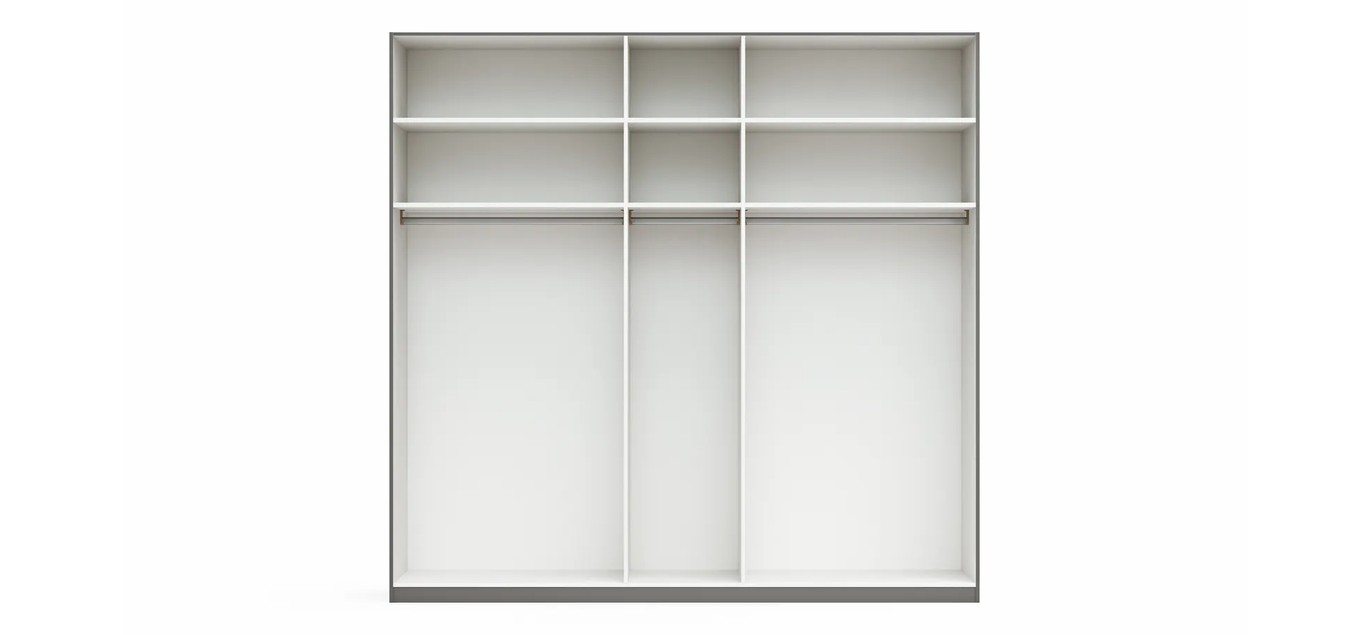Drehtürenschrank Viana - B. ca. 250 cm, Lack, Steingrau