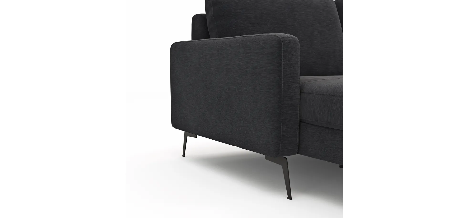 Wohnlandschaft Enna - Longchair links, 2,5-Sitzer, Ecke rechts, Stoff, Anthrazit
