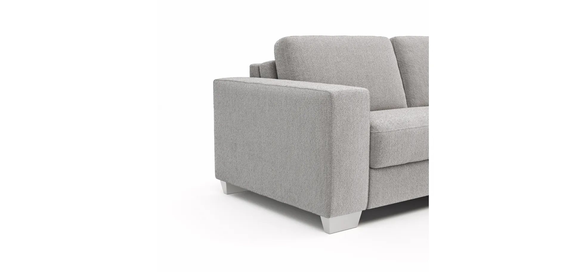 Sofa Nuoro - 2,5-Sitzer inkl. Schlaffunktion, Armlehne breit, Stoff, Grau