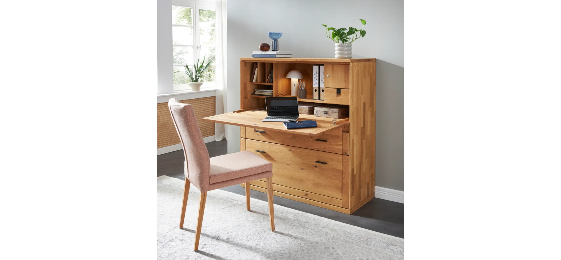 Sekretär Faro 6.0 - Wildeiche massiv, natur geölt