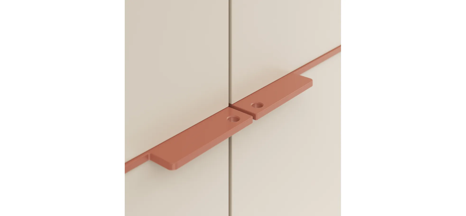Drehtürenschrank Matera - BTH ca. 301x60x235 cm, Lack Kaschmir, Abs. Pfirsich