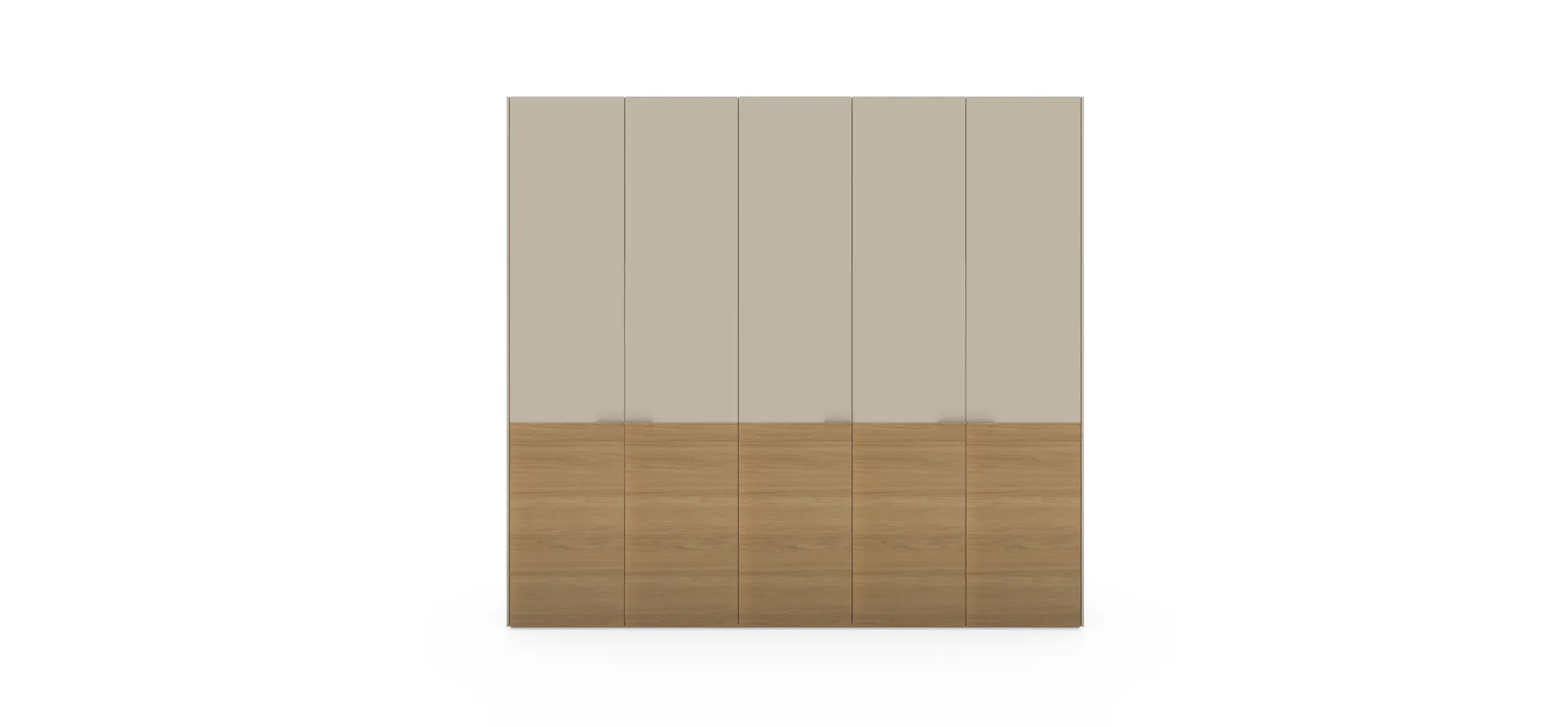 Drehtürenschrank Matera - BHT ca. 251x235x60 cm, Lack Matt, Kaschmir, Eiche, Milk