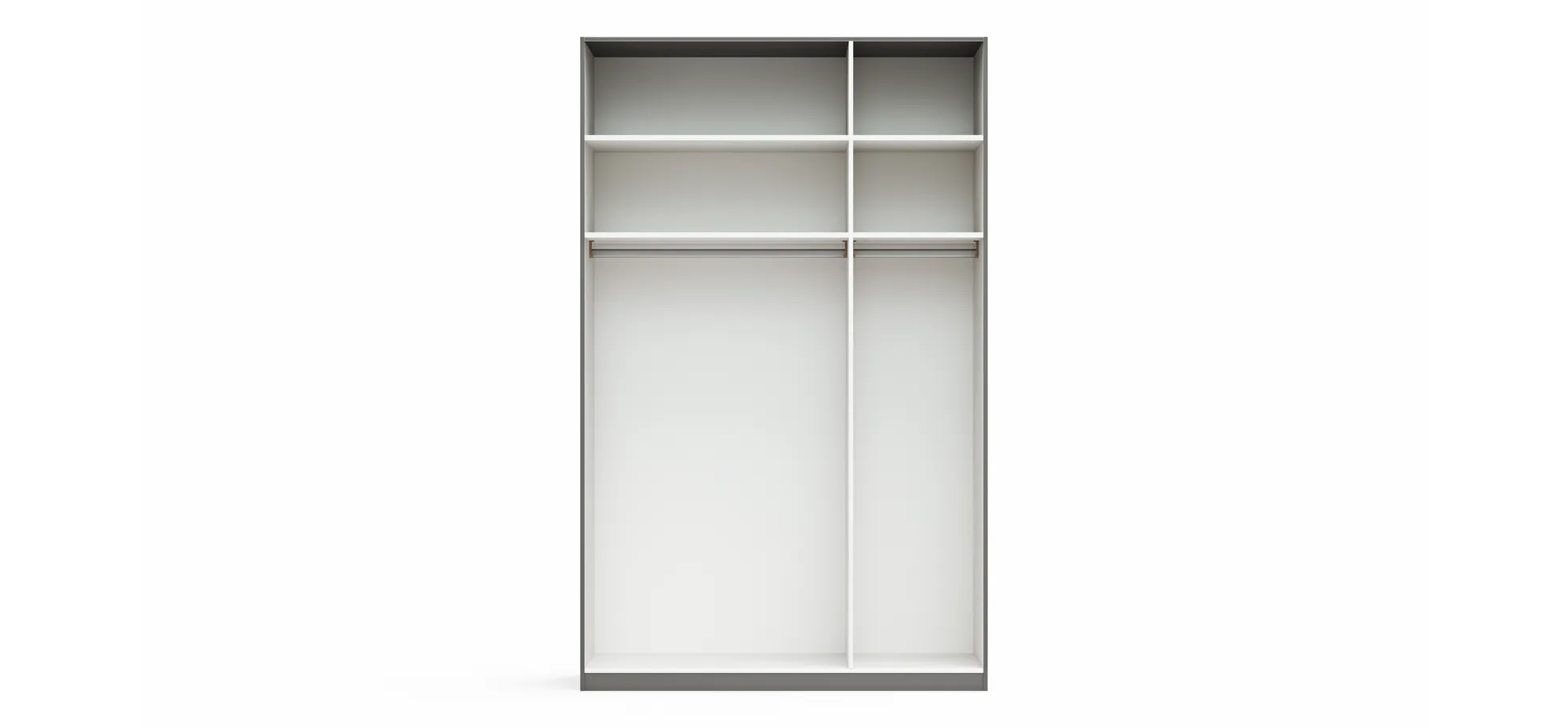 Drehtürenschrank Viana - B. ca. 151 cm, Lack, Steingrau