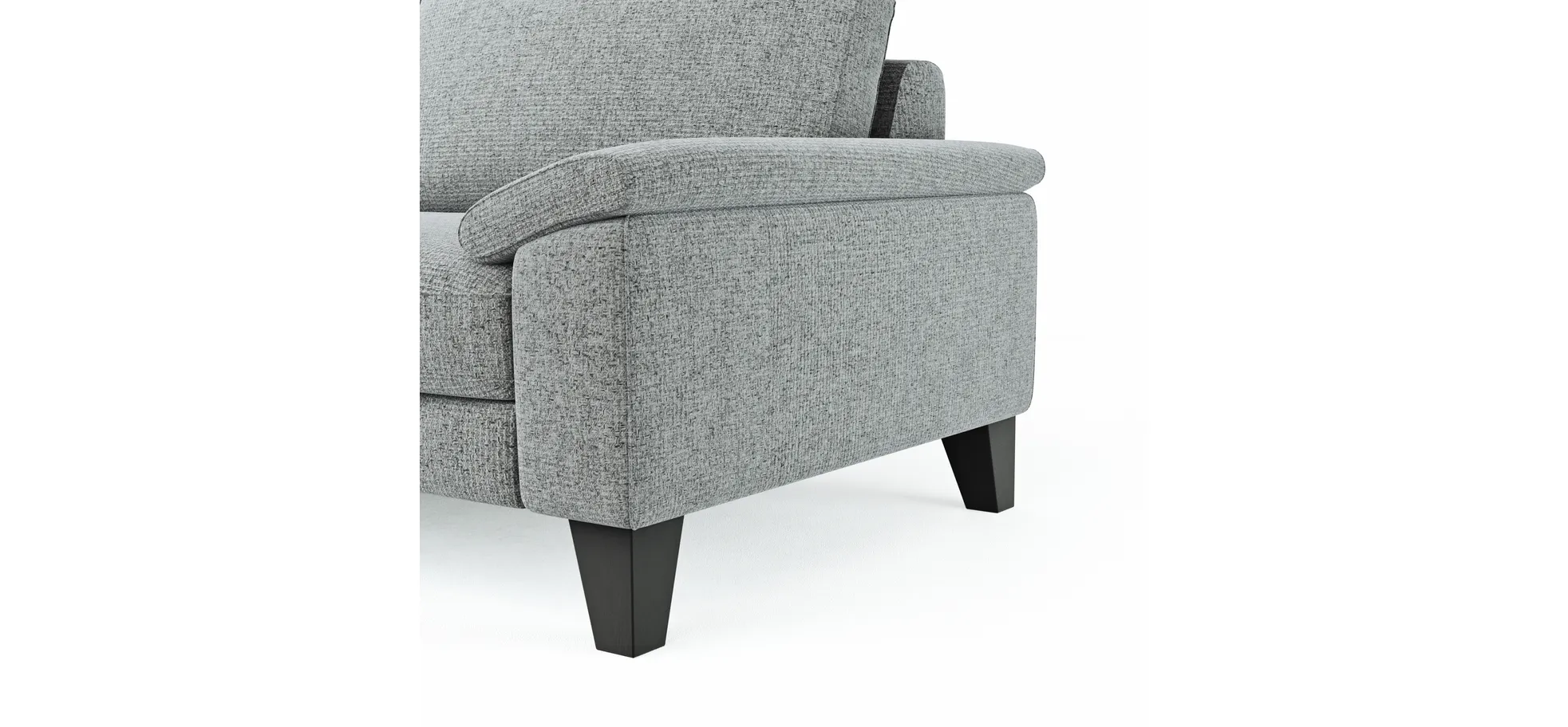 Ecksofa Oviedo - Ecke links mit 2,5-Sitzer, Stoff, Hellgrau