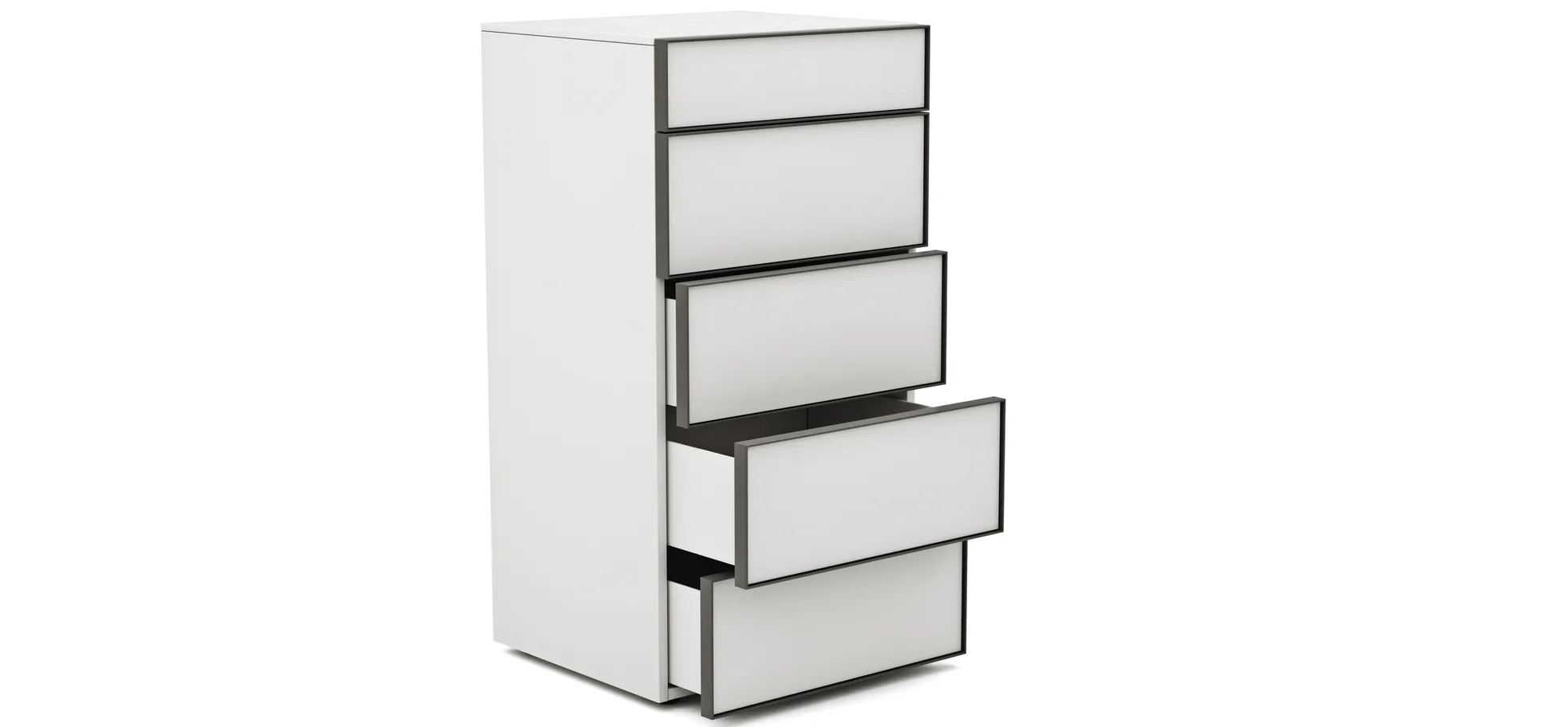 Kommode Loretto - BHT ca. 60x115x53 cm, Lack matt, Weiß