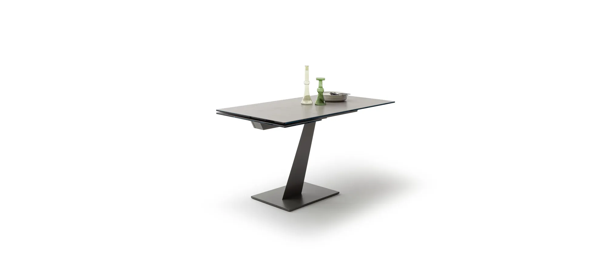 Esstisch Iseo - LB ca. 140x80 cm, ausziehbar, Keramik, Grau 131602
