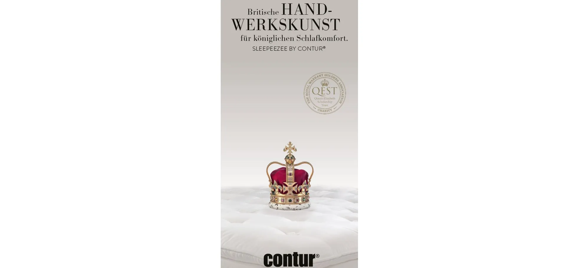 Boxspringbett Contur 2700 - Liegefläche ca. 180x200 cm, Stoff, Grau
