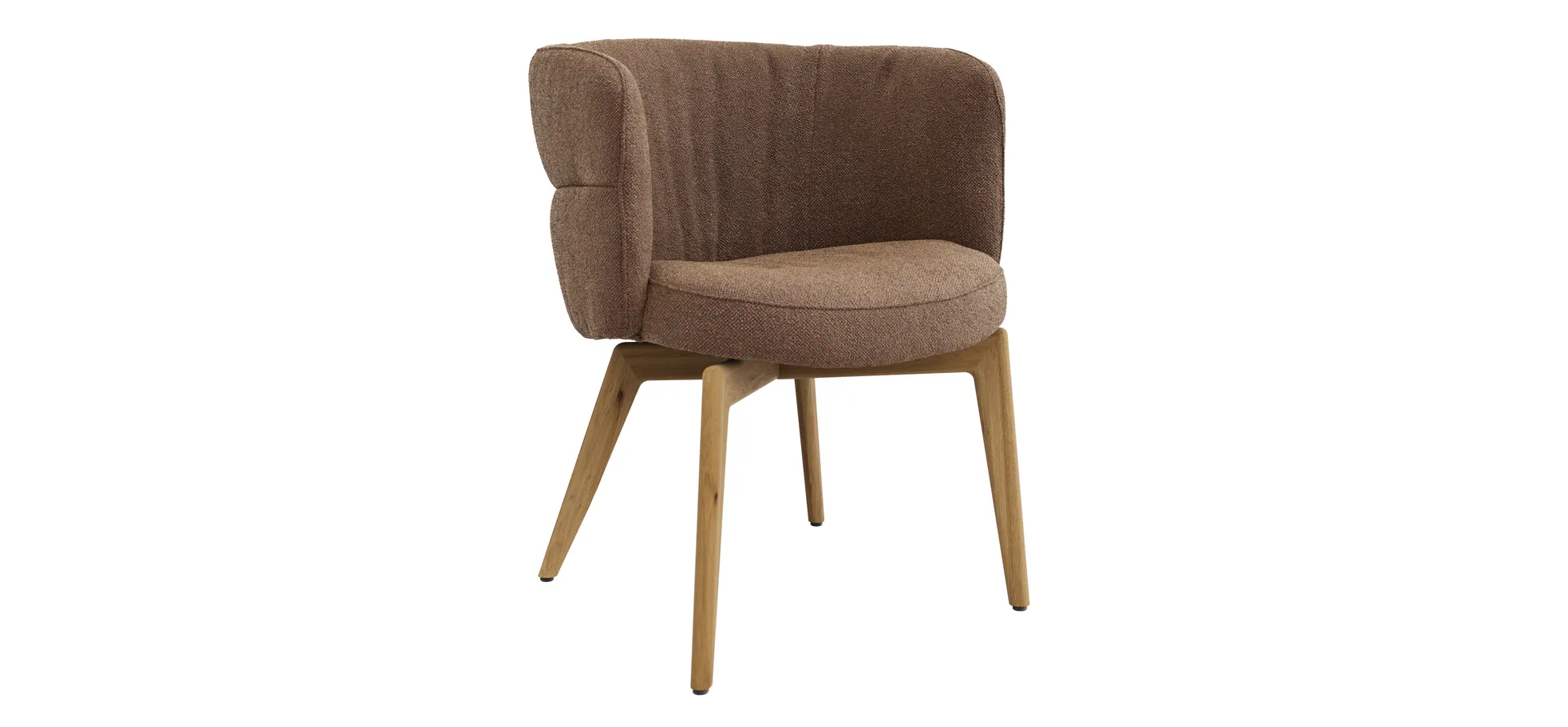 Armlehnstuhl Milana - Stoff, Cognac 3027689