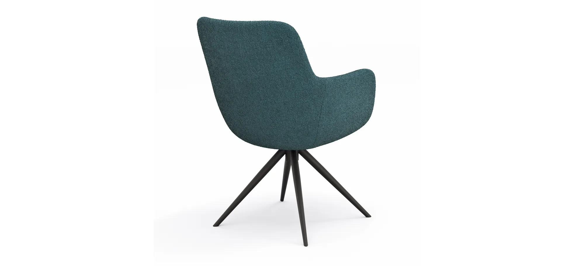 Armlehnstuhl Mis Legere - Boucle, Blau, Stativ, Anthrazit