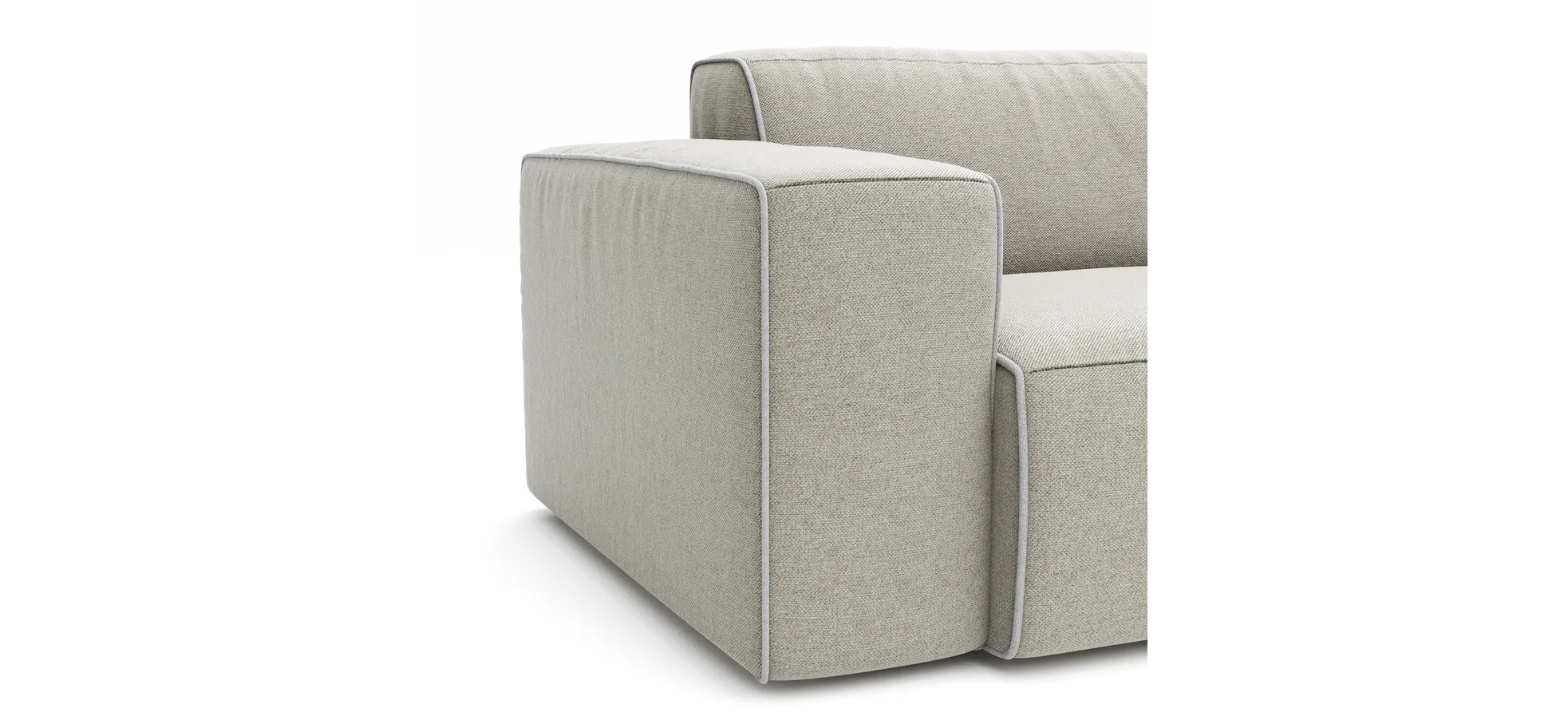 Sofa Elementos - 3-Sitzer, Stoff, Natur