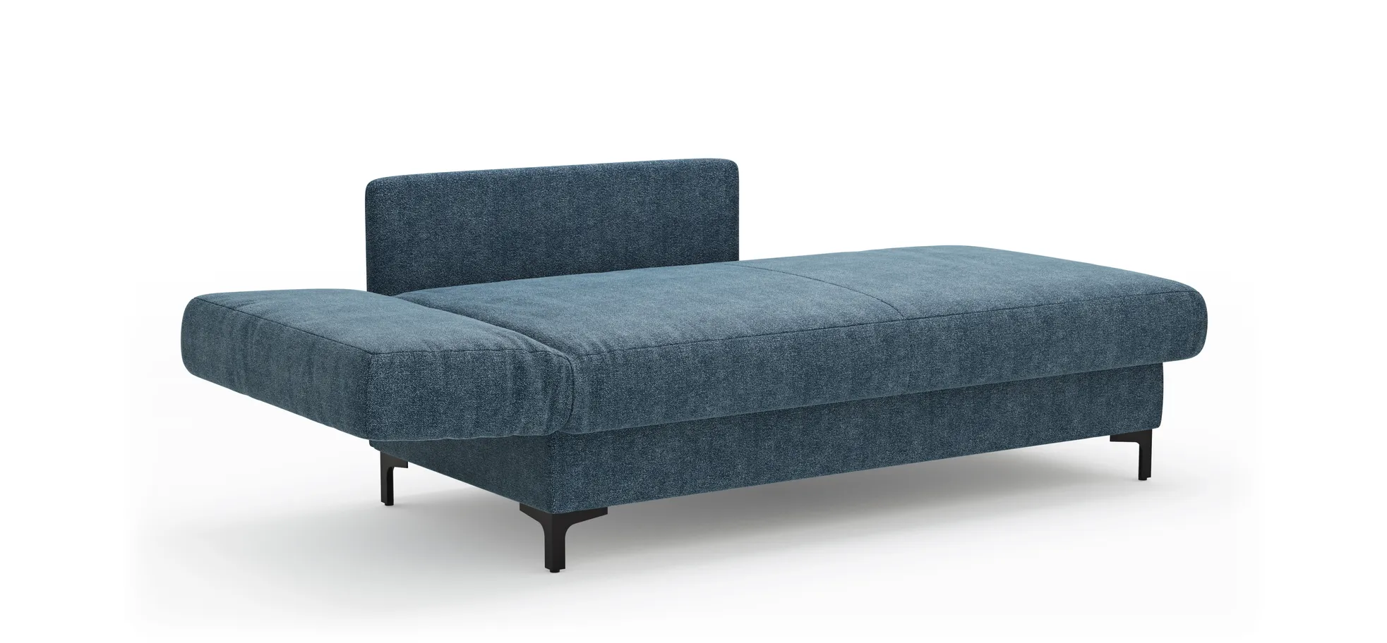 Schlafsofa Verano - Ausrichtung links inkl. Schlaffunktion und Bettkasten, Stoff, Petrol