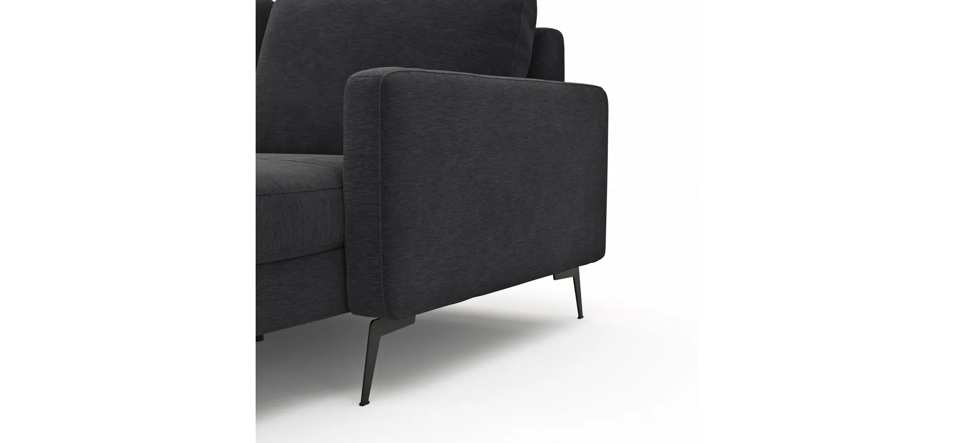 Wohnlandschaft Enna - Ecke links, 2,5-Sitzer, Longchair rechts, Stoff, Anthrazit