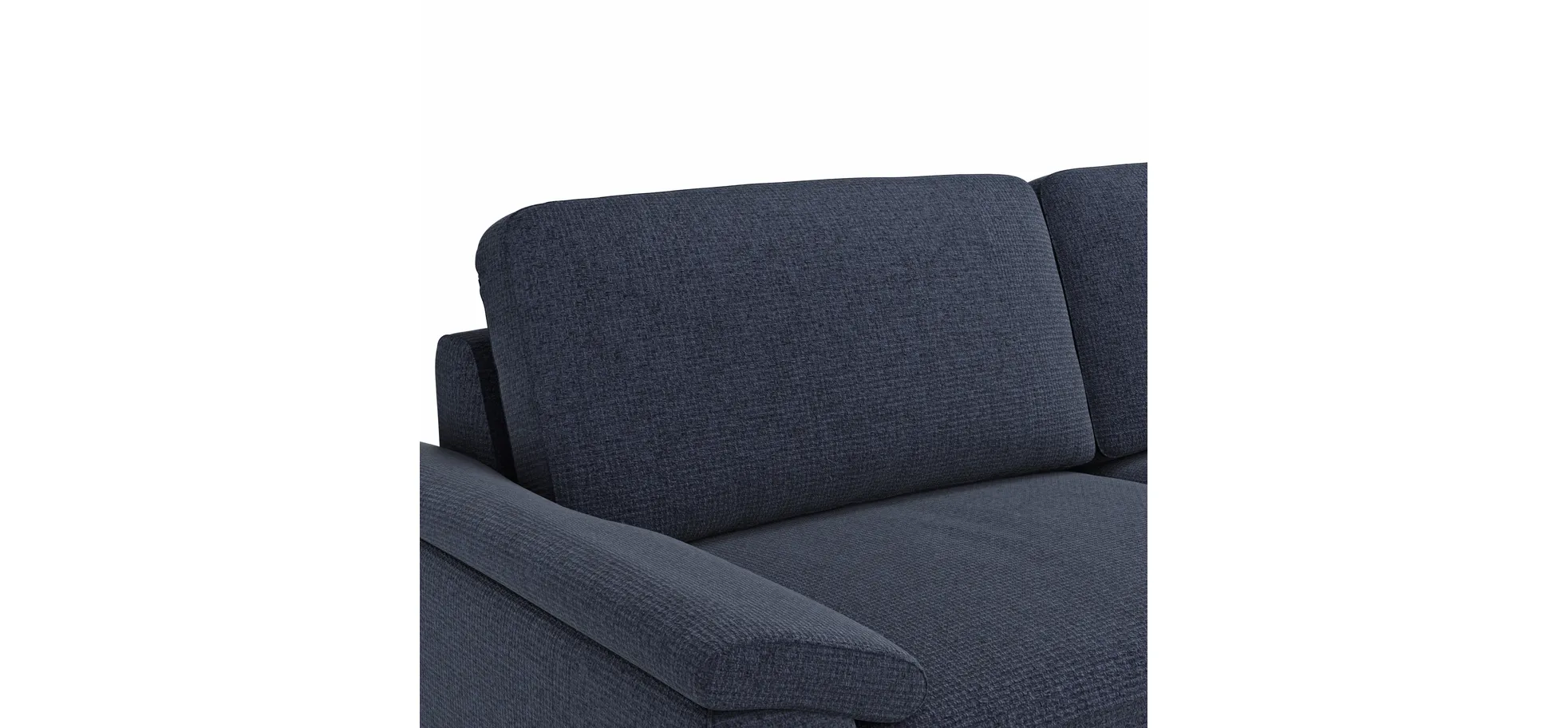 Ecksofa Oviedo - 2,5-Sitzer mit Ecke rechts, Stoff, Dunkelblau