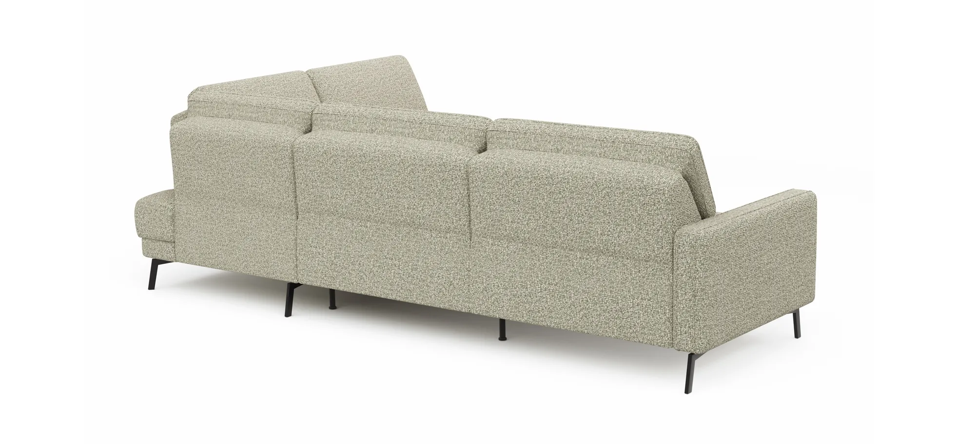 Ecksofa Valera - 3-Sitzer mit Ecke rechts inkl. Rückenlehne verstellbar, Stoff, Limone