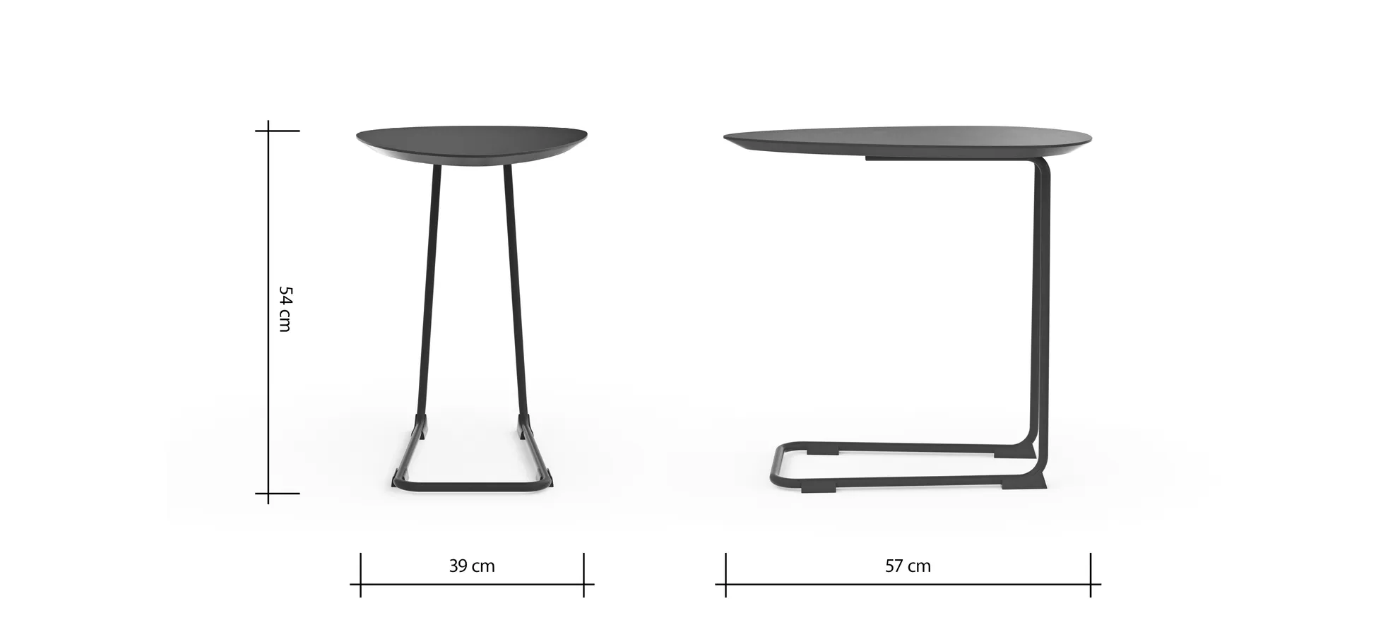 Sofatisch Fano - LBH ca. 57x39x54 cm, Fenix, Aubergine