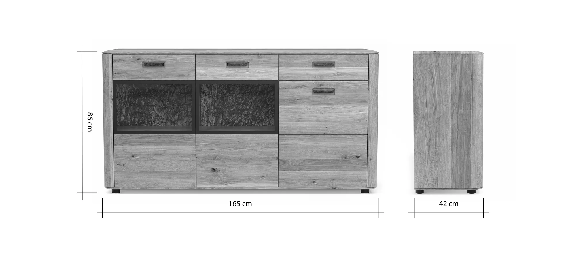 Sideboard Vigo - Wildeiche massiv, Natur geölt