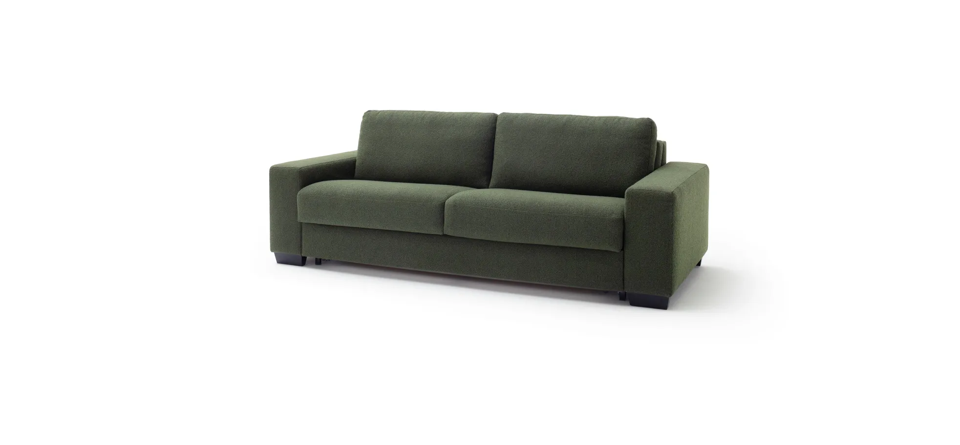 Sofa Nuoro - 3-Sitzer inkl. Schlaffunktion, Stoff, Olivgrün