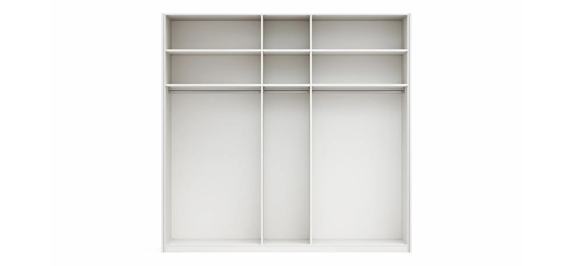Drehtürenschrank Viana - B ca. 254 cm, Lack, Weiß, Riffholz, Wildeiche